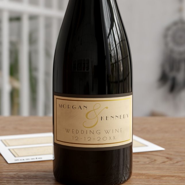 Vintage 1920s Speakeasy DIY Wedding Wine Label (For your 1920s wedding, add your names and wedding date)