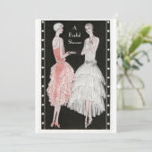 Vintage 1920's Stylish Flappers Bridal Shower Invitation (Standing Front)