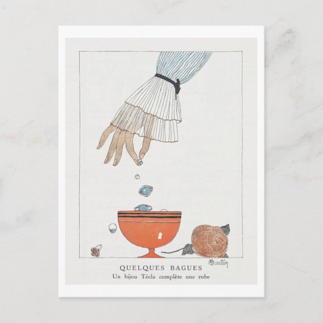 Vintage 1920s Tecla Jewelry Advertisement Postcard (Front)