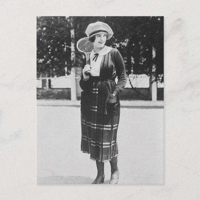 Vintage 1920s Tennis Fashion Postcard (Front)
