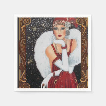 Vintage 1920s Winter Flapper Woman