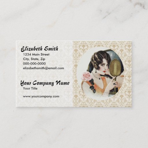 Customizable Vintage 1920s Woman Business Cards