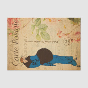 Vintage 1920s Woman in Latest Paris Fashion Tissue Paper