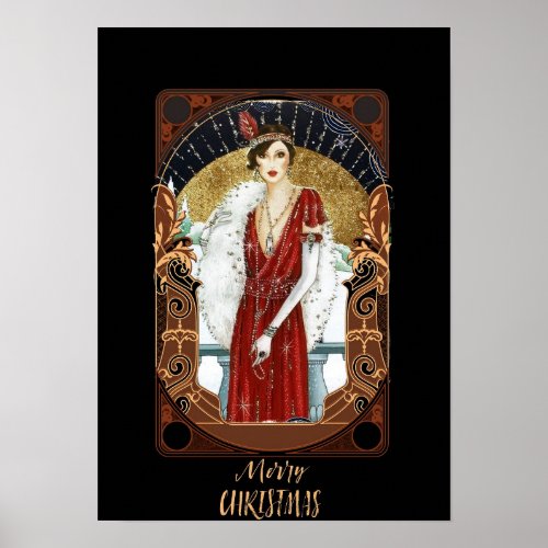 Vintage 1920s Woman in Red Poster