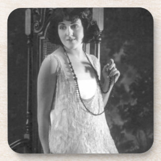 Vintage 1920s Women's Flapper Fashion Drink Coaster