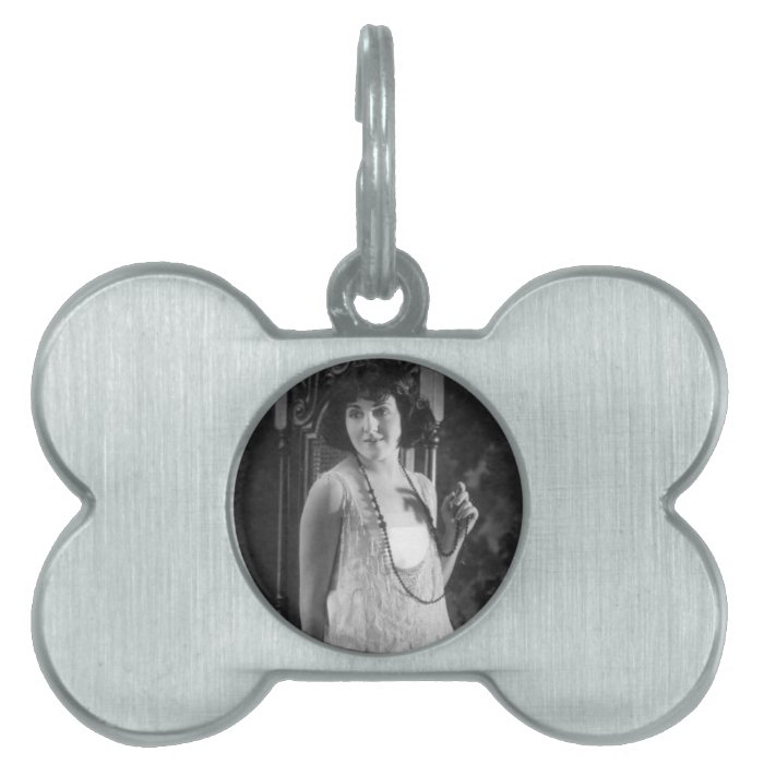 Vintage 1920s Women's Flapper Fashion Pet Name Tag