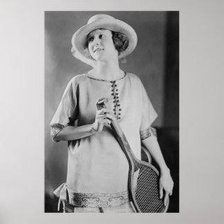 Vintage 1920s Women's Tennis Fashion Poster