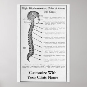Vintage 1921 Chiropractic Ad Art Poster Customize