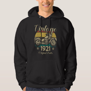 Vintage 1921 Original Parts Motorcycle Rider Hoodie