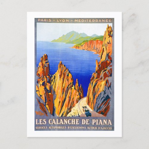  Vintage 1923 Les Calanche de Piana French Travel  Postcard