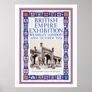 Vintage 1924 British Empire Exhibition advert Poster