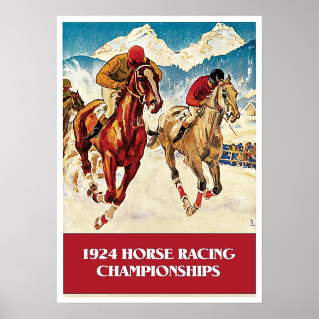 Vintage 1924 Horse Racing ad Poster (Front)