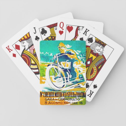 Vintage 1924 Motorcycle Racing_Italy Poker Cards