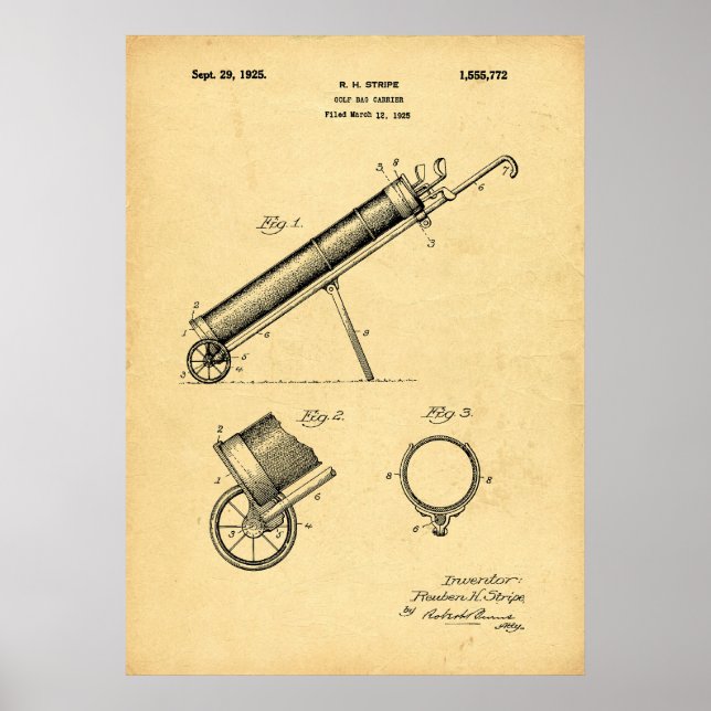 Vintage 1925 Golf Bag Print (Front)
