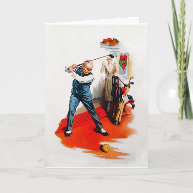 Vintage 1925 Golf Christmas Card (Front)