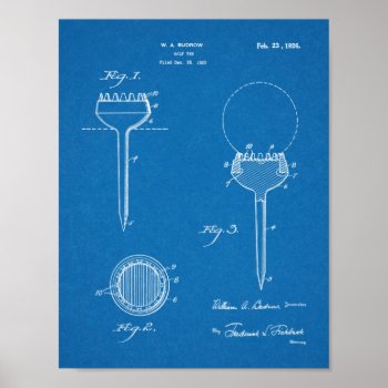 Vintage 1926 Golf Ball Tee Design Patent Art Print by AcupunctureProducts at Zazzle