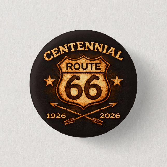 Vintage 1926 to 2026 Road Keepsake Button (Front)