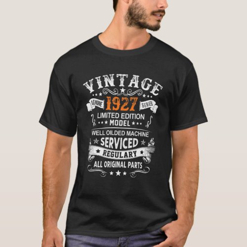 Vintage 1927 95Th Birthday Gift Men Women Original T_Shirt