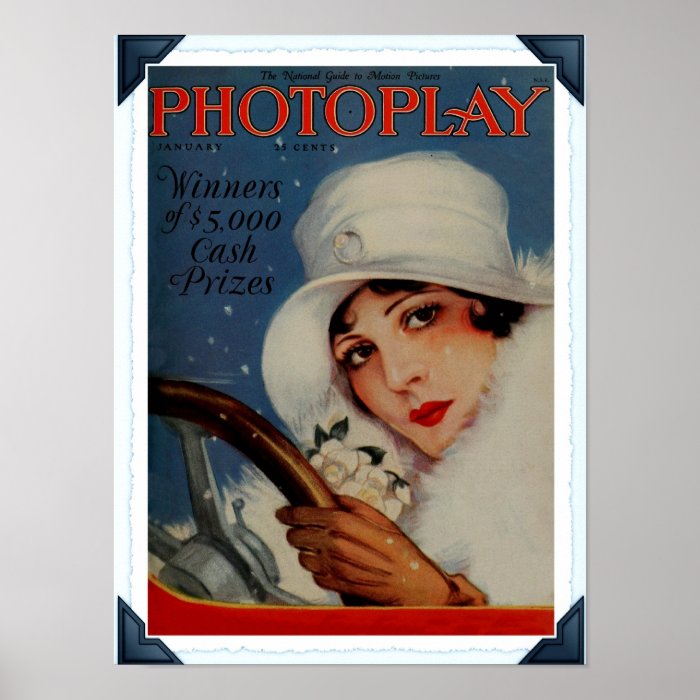 Vintage 1927 Hollywood movie magazine cover small Poster