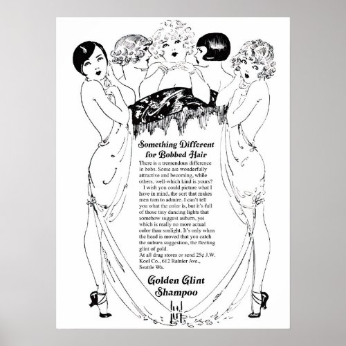 Vintage 1927 Shampoo Advertisement Poster