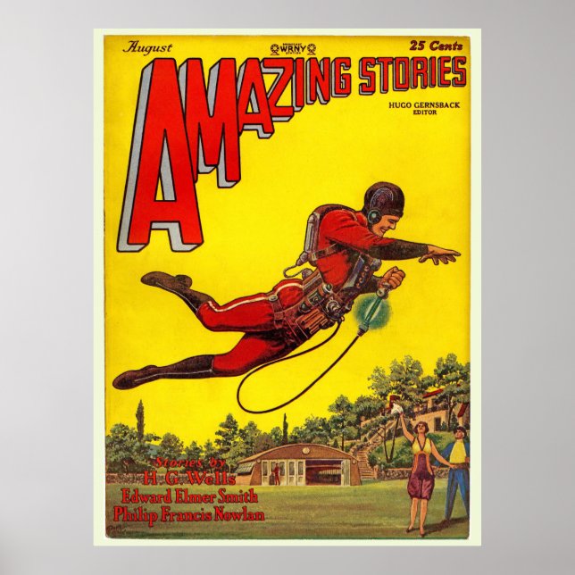 Vintage 1928 “Amazing Stories” comic Poster (Front)