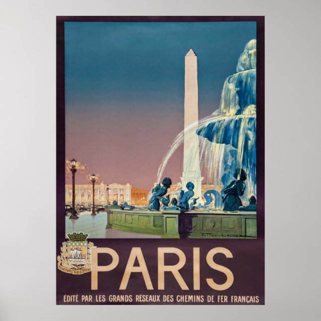 Vintage 1930 Paris Travel Poster (Front)