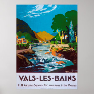 Vintage 1930 Vals-les-Bains French Travel Poster