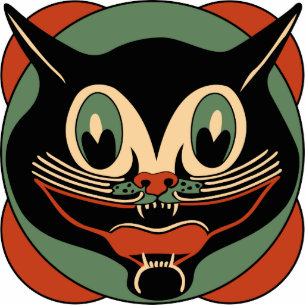 Vintage 1930s Art Deco Halloween Cat Ornament