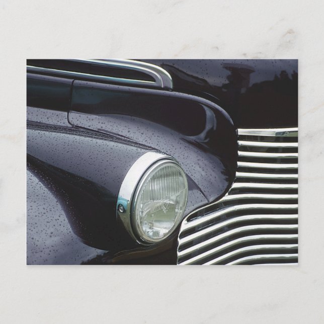 Vintage 1930s Classic Car Grill Photo Postcard (Front)