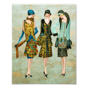 Vintage 1930's Fashion Illustration Photo Print
