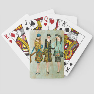 Vintage 1930's Fashion Illustration Poker Cards