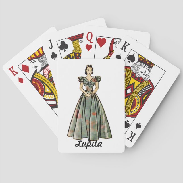 Vintage 1930s Image Personalized Playing Card Gift (Back)