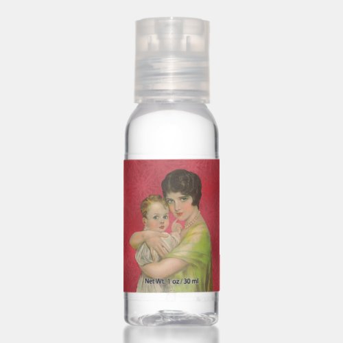 Vintage 1930s Mother Holding Baby on Red Hand Sanitizer