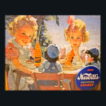 Vintage, 1930's, Nesbitt's Orange Soda Pop Poster<br><div class="desc">Colorful,  1930's. Nesbitt's California Orange soda pop poster with fabric texture.</div>