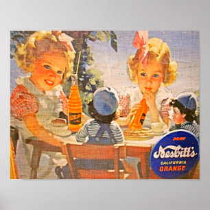 Vintage, 1930's, Nesbitt's Orange Soda Pop Poster