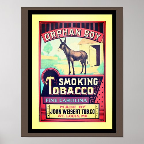 Vintage 1930s Orphan Boy Tobacco Poster