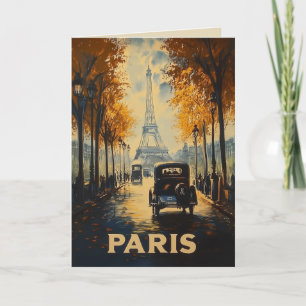 Vintage 1930s Paris Travel Poster Eiffel Tower Invitation