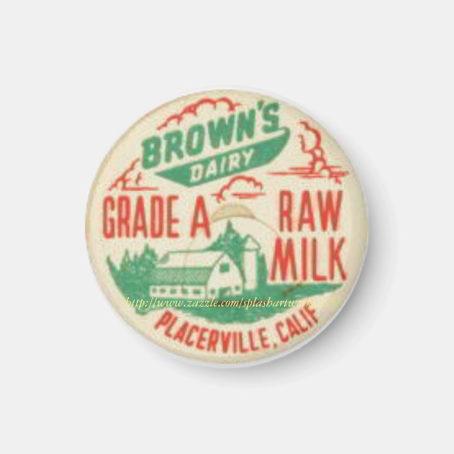 "Vintage-1930s RAW MILK" Magnet (Front)