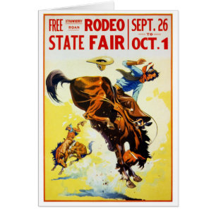 Vintage 1930s Rodeo Poster Restored Cards