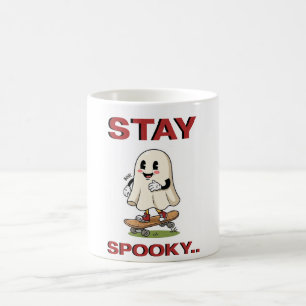 Vintage 1930s Style Stay Spooky Skating Ghost Retr Coffee Mug