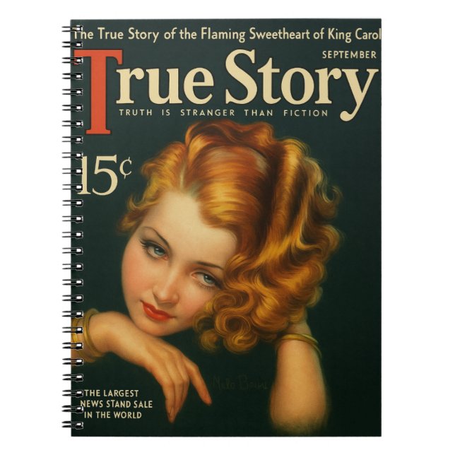Vintage 1930s True Story Magazine Cover Notebook  (Front)