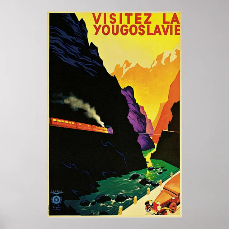 Vintage Come To Yugoslavia Tourism Poster A3 Print 