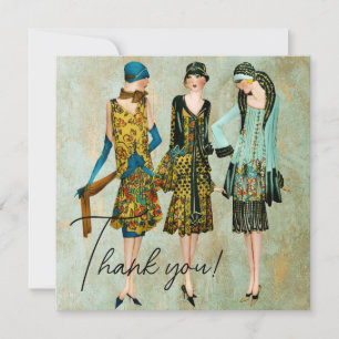 Vintage 1930's Women Thank you Holiday Card