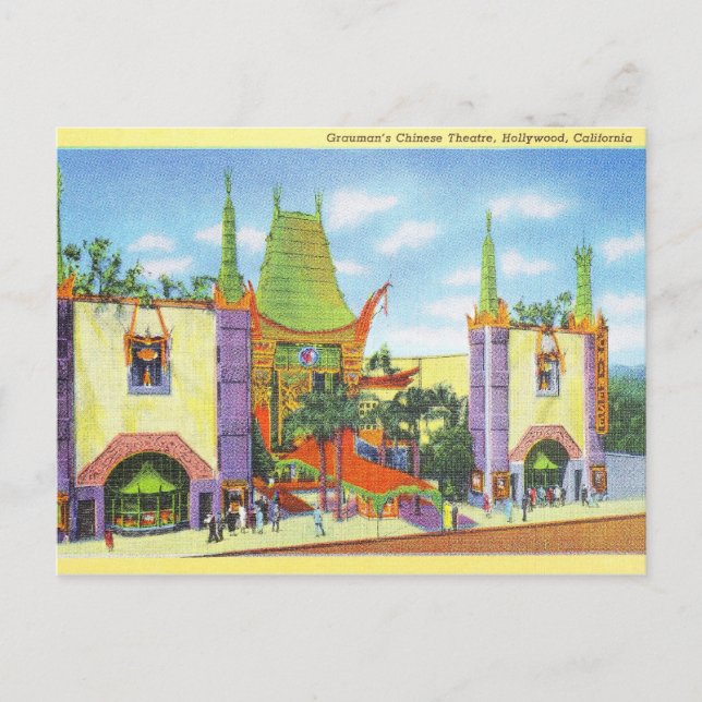Vintage 1931 Grauman's Chinese Theater Postcard (Front)