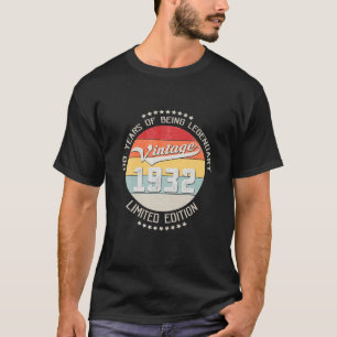 Vintage 1932 90Th Birthday Gift 90 Years Being Leg T-Shirt