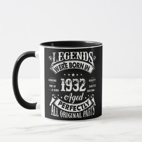 Vintage 1932 Funny 90 Years Old Men Women 90th Mug