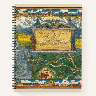 Vintage 1932 Oregon Trail Restored Map Notebook