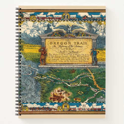 Vintage 1932 Oregon Trail Restored Map Notebook