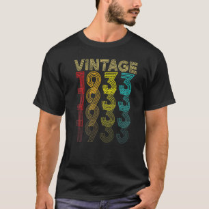 Vintage 1933 89 Years Old Men And Women 89th Birt T-Shirt