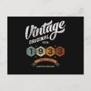 Vintage 1933 Aged to Perfection Birthday Gift Postcard